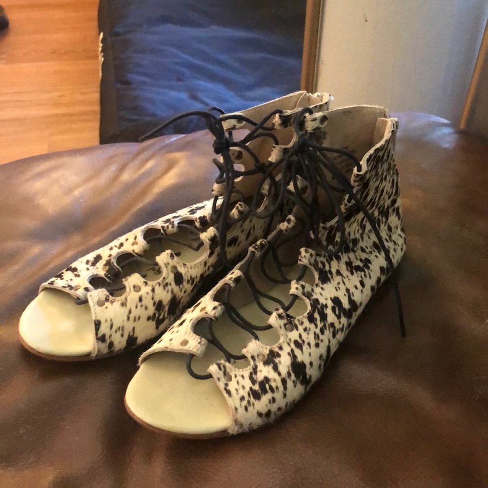 Matisse Lace Up Sandals faux fur